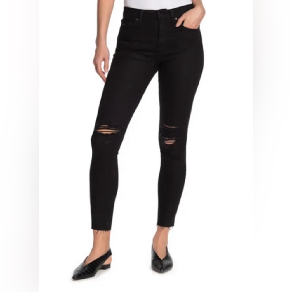 Joe’s Jeans Women’s High Rise Skinny Ankle Jeans Size 27 Black Fray